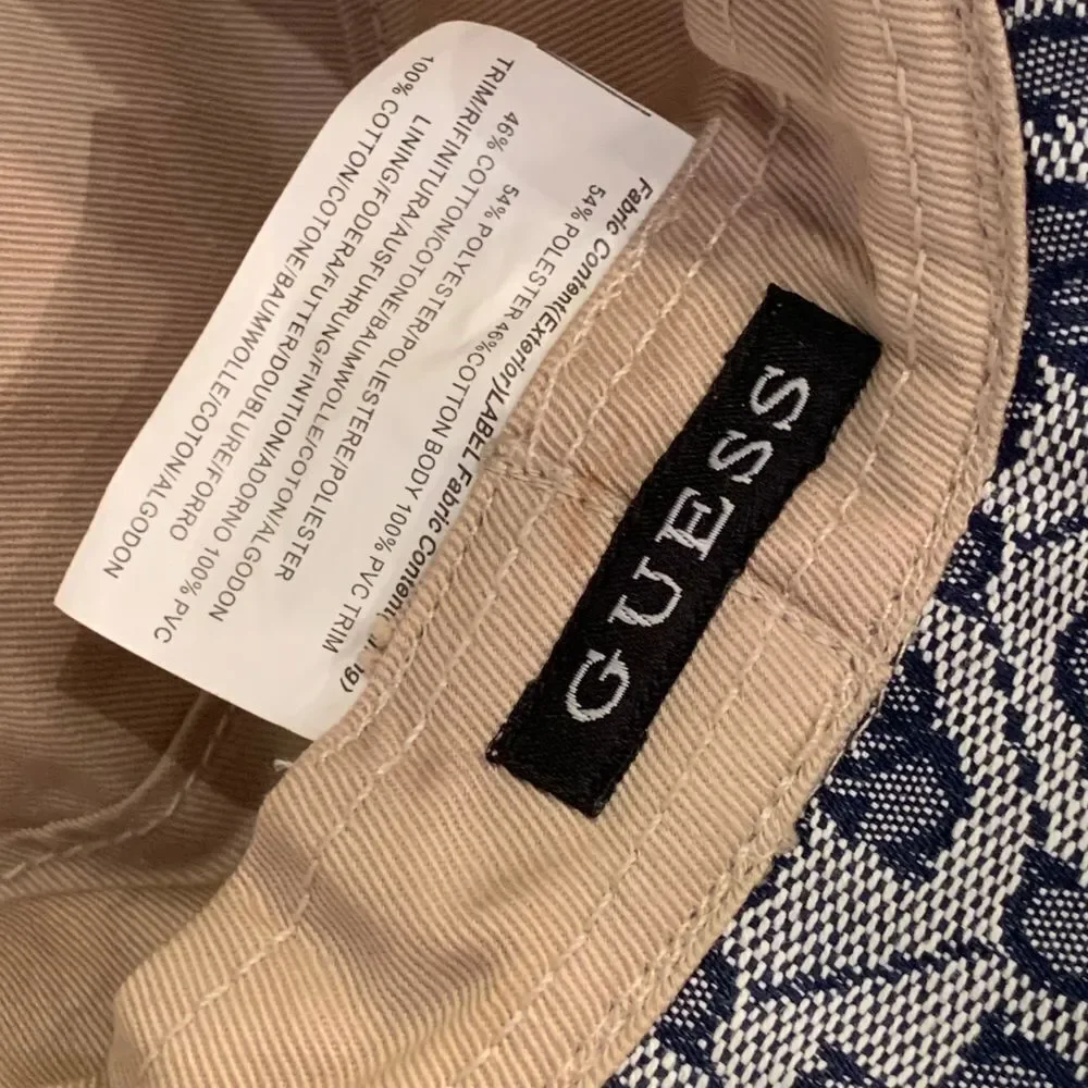 EUC Guess Navy‎ and White Bucket Hat